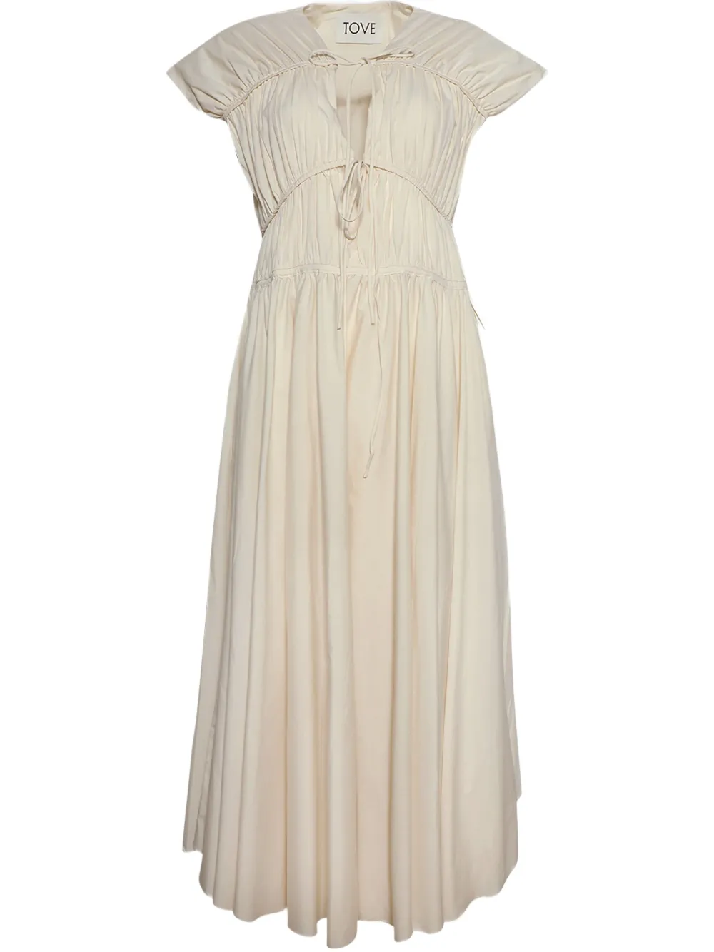 TOVE Abito midi con ruches - Bianco