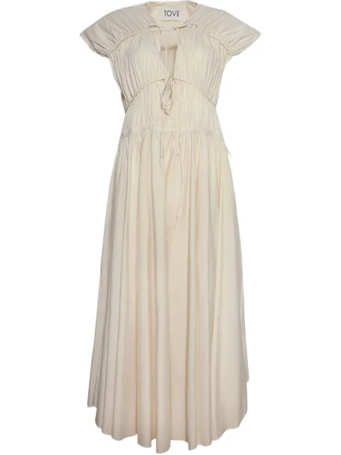 TOVE ruched-detailed midi dress