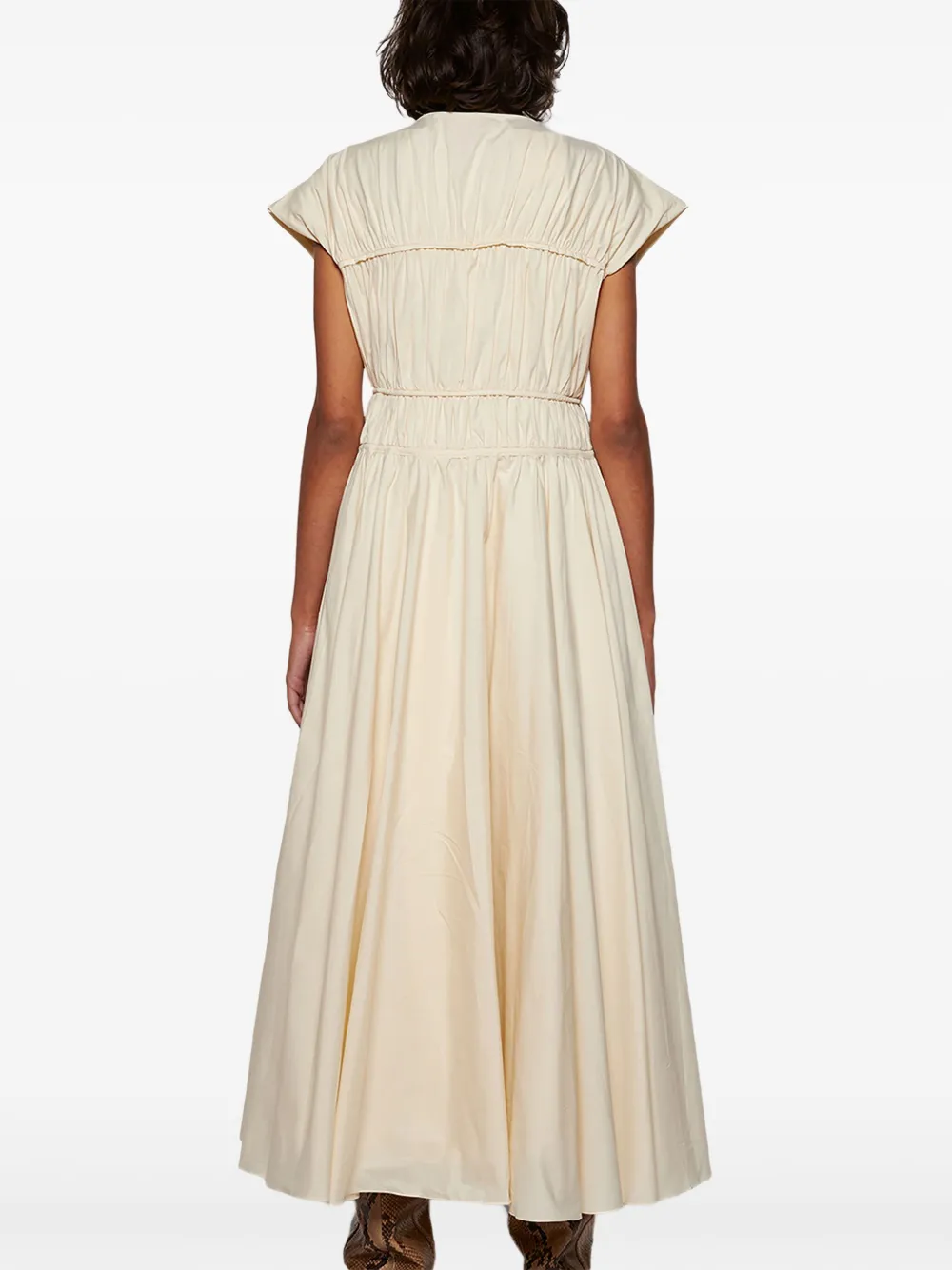TOVE Midi-jurk met ruches Wit