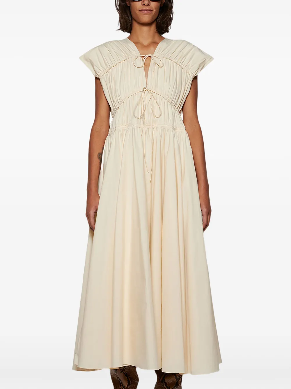 TOVE Midi-jurk met ruches Wit
