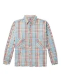 SAINT MXXXXXX frayed plaid shirt - Blue