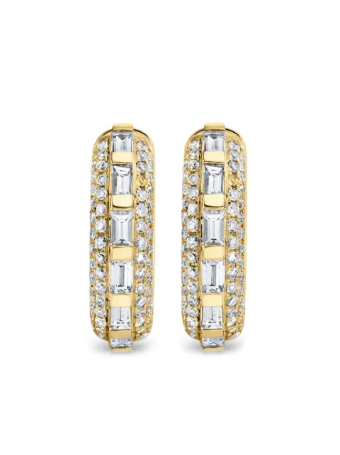 SHAY 18K yellow gold diamond huggie earrings
