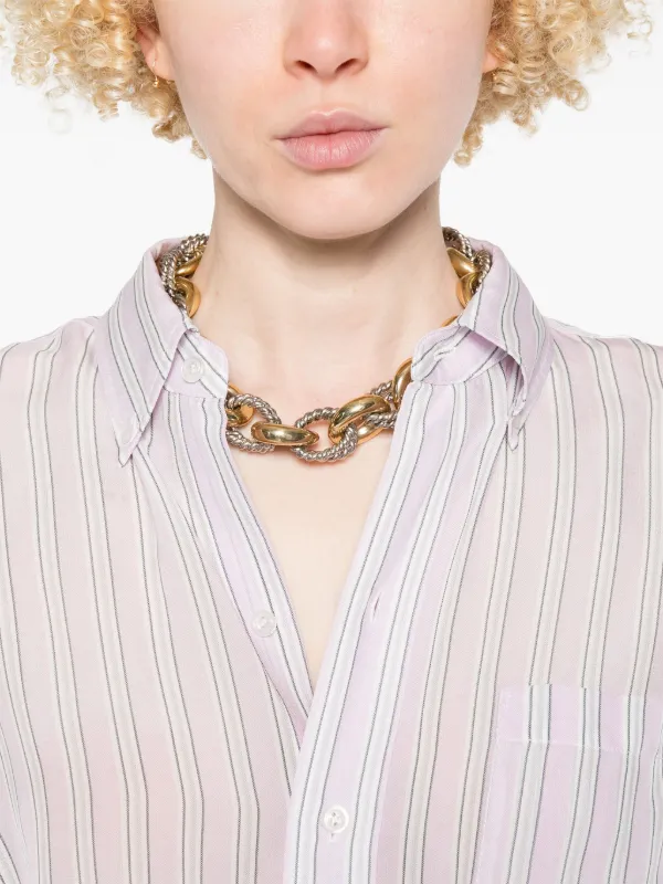 ★送関込み★Alexander Wang クロップド ロゴストライプ シャツ Alexander Wang ストライプ クロップドシャツ | ホワイト