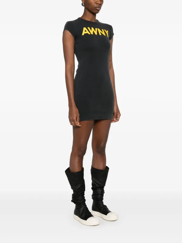 Alexander Wang graphic-logo Mini Dress | Black | FARFETCH