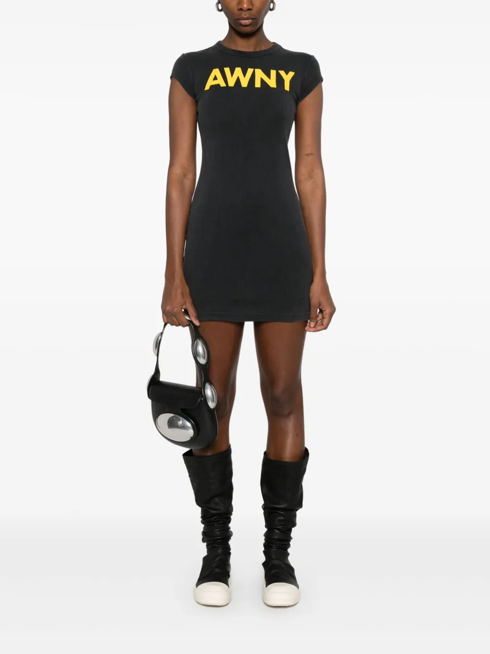 Alexander Wang Mini-jurk met logo - Zwart