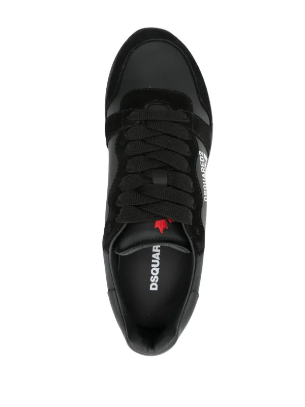 D SQUARED2* ロゴ レザー ローカットスニーカー ブラック 送関込 DSQUARED2 ロゴ スニーカー | ブラック | FARFETCH JP