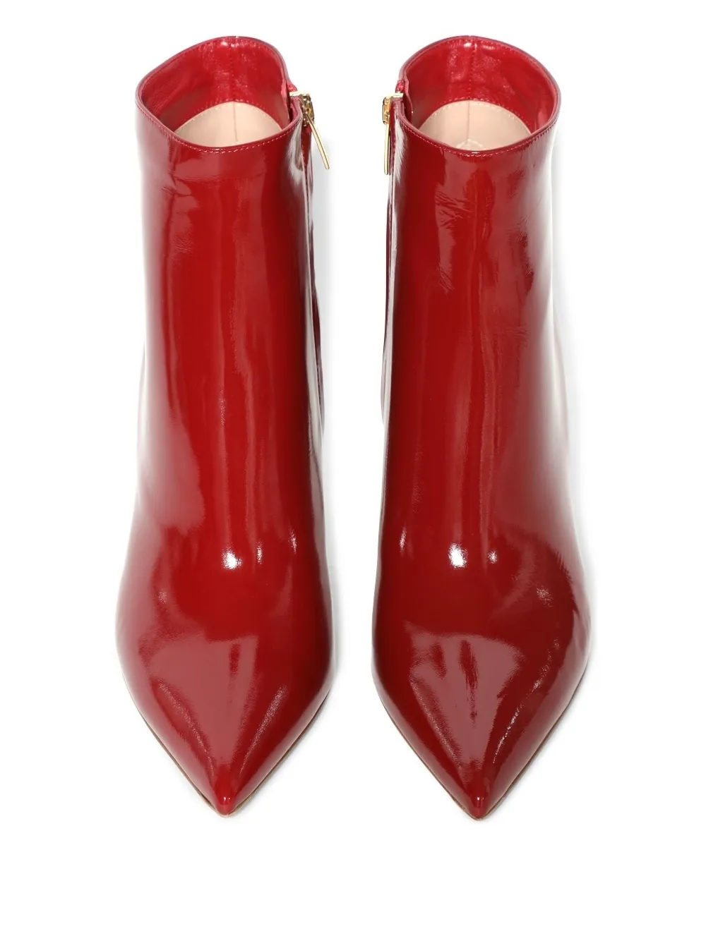Gianvito Rossi patent leather pointed-toe boots Rood