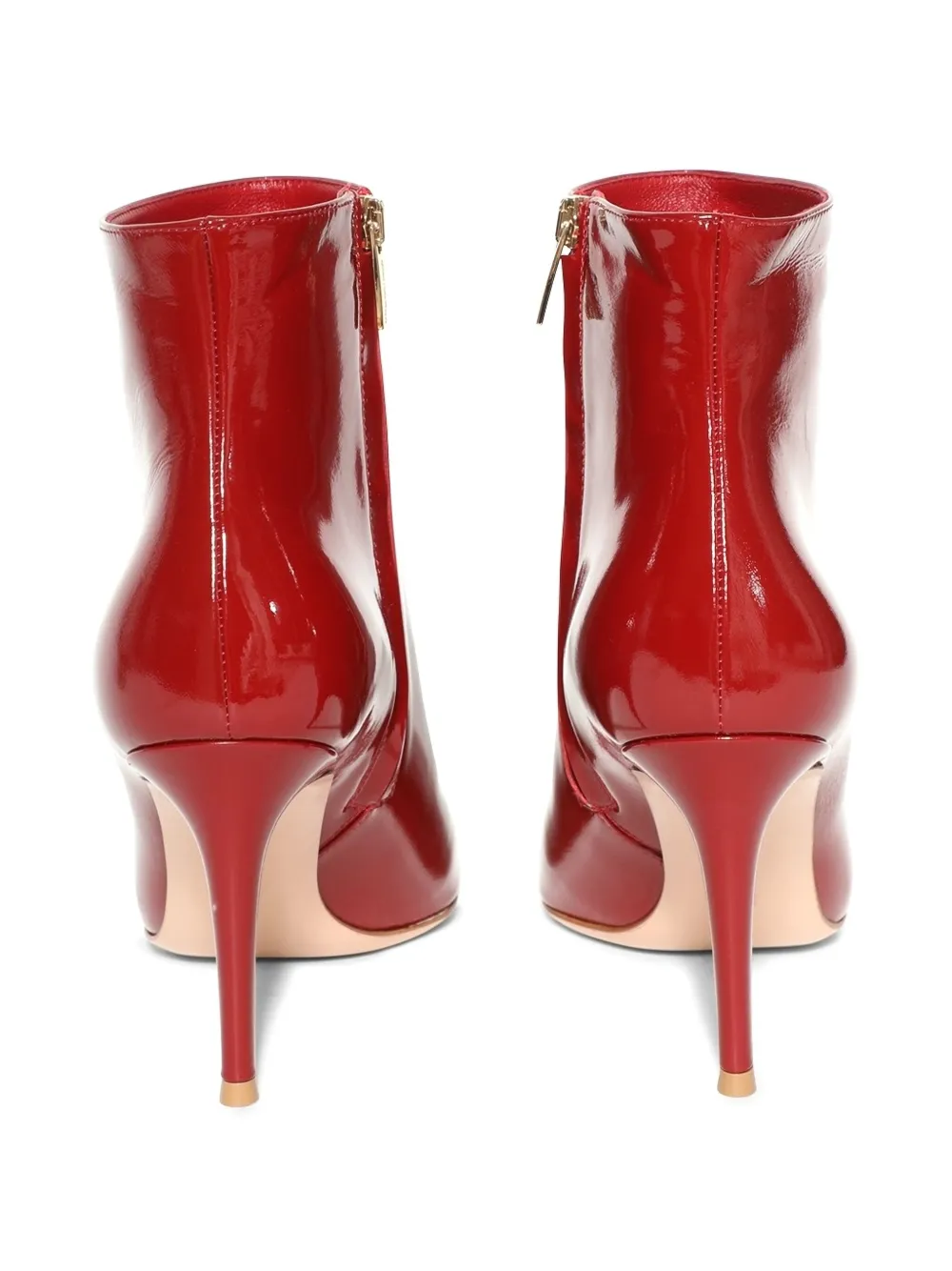 Gianvito Rossi patent leather pointed-toe boots Rood