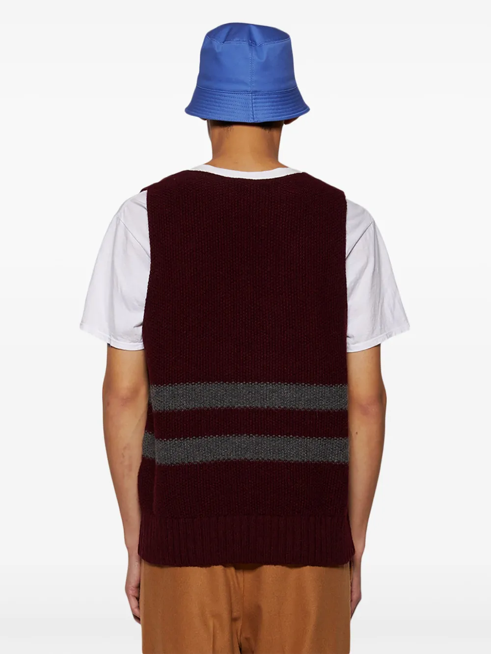 Bode Striped Vest In Brown