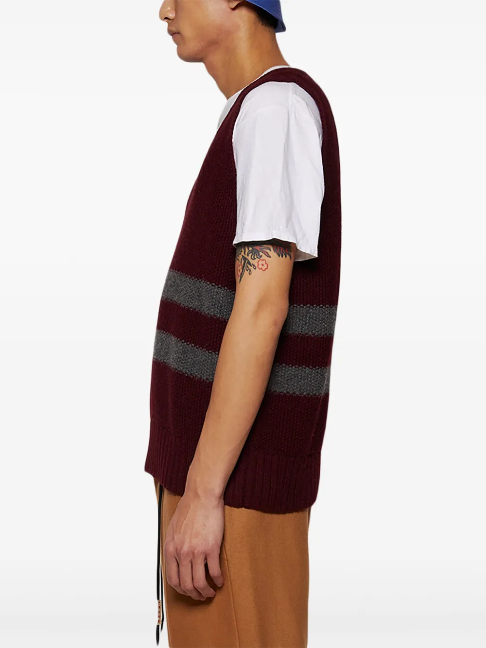 Bode Striped Vest In Brown