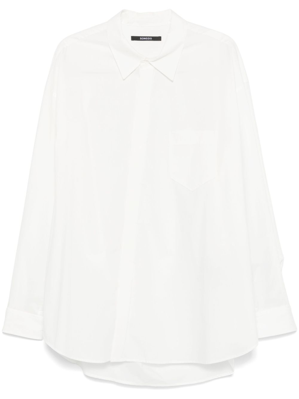 SONGZIO asymmetric draped shirt - White