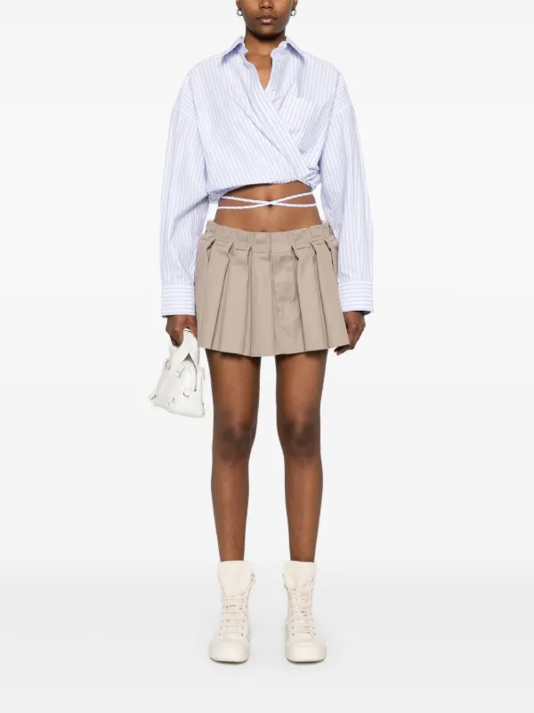 Alexander Wang Striped Cropped Shirt | White | FARFETCH