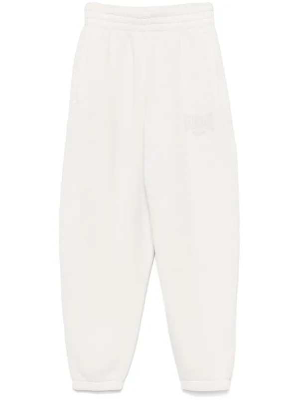 パンツ Alexander Wang Pants With Logo Print Alexander Wang Logo Elastic Waist Cotton Twill Wide Leg