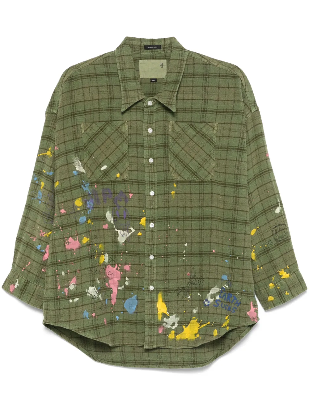 paint-splatter shirt