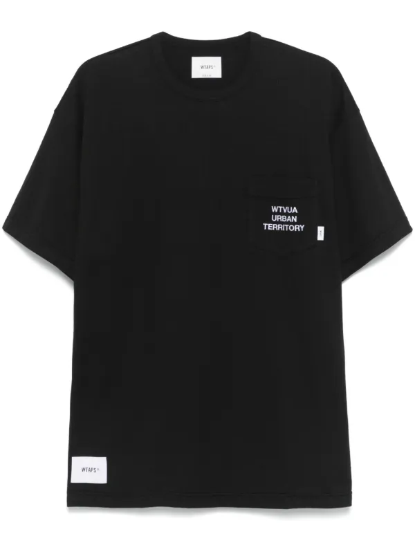 WTAPS logo-embroidered T-shirt | Black | FARFETCH