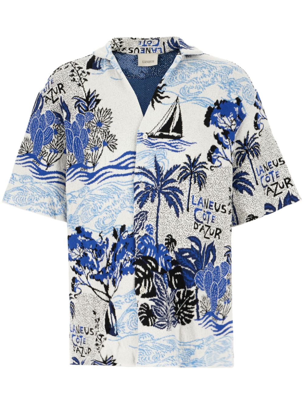 Laneus graphic-print shirt - Blau