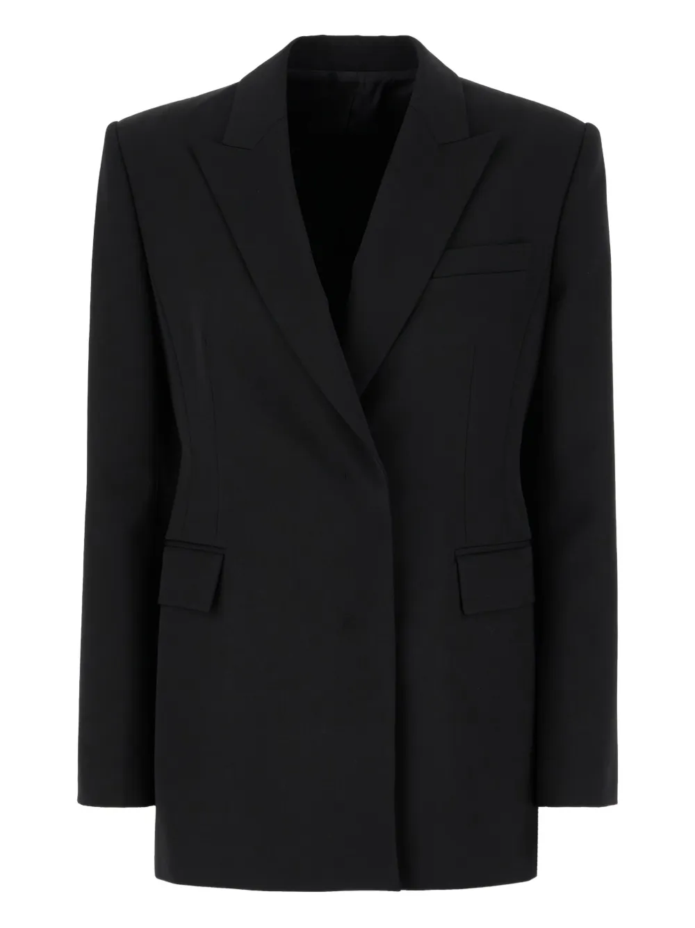 Juunj Peak-lapel Blazer In Black
