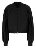 Juun.J pleated balloon-sleeve bomber jacket - Black