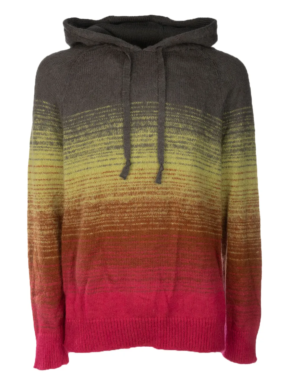 hooded ombre-effect sweater