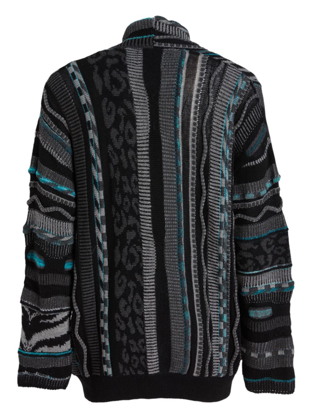 Laneus abstract-pattern cardigan - Zwart