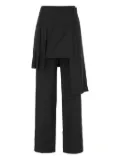 Juun.J pleated overlay-skirt detail straight trousers - Black