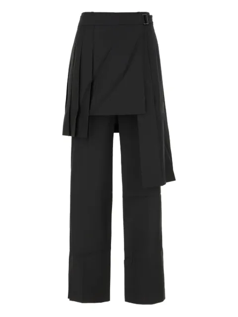 Juun.J pleated overlay-skirt detail straight trousers