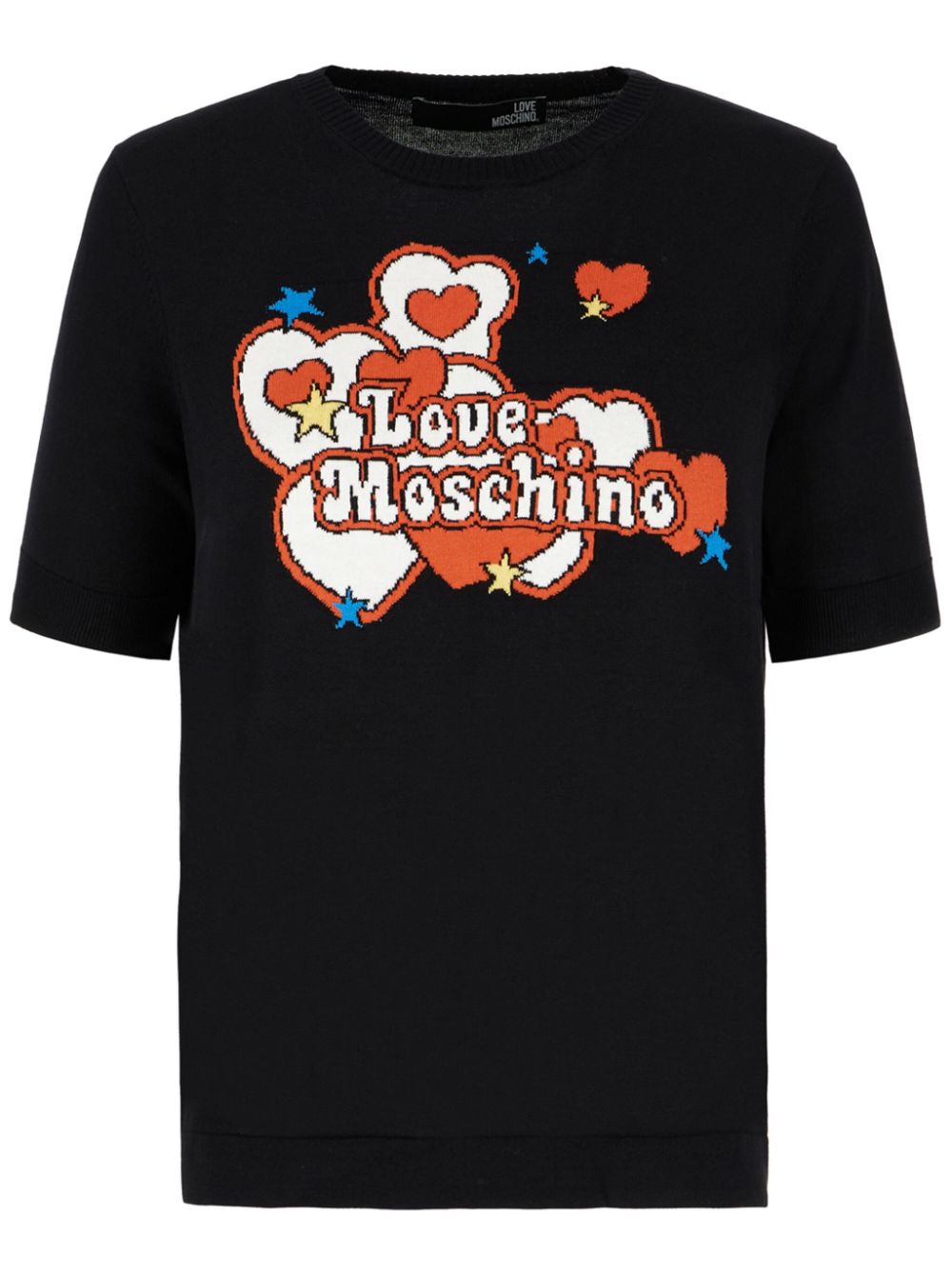 Love Moschino intarsia knit-logo T-shirt Women