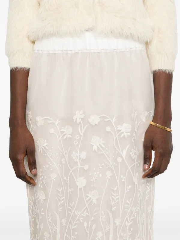 ワンピース PAROSH Women Mid Skirts D726009CO 001 WHITE P.A.R.O.S.H. Paffuto Midi Skirt | White | FARFETCH HK