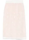 P.A.R.O.S.H. floral-embroidered midi skirt - White