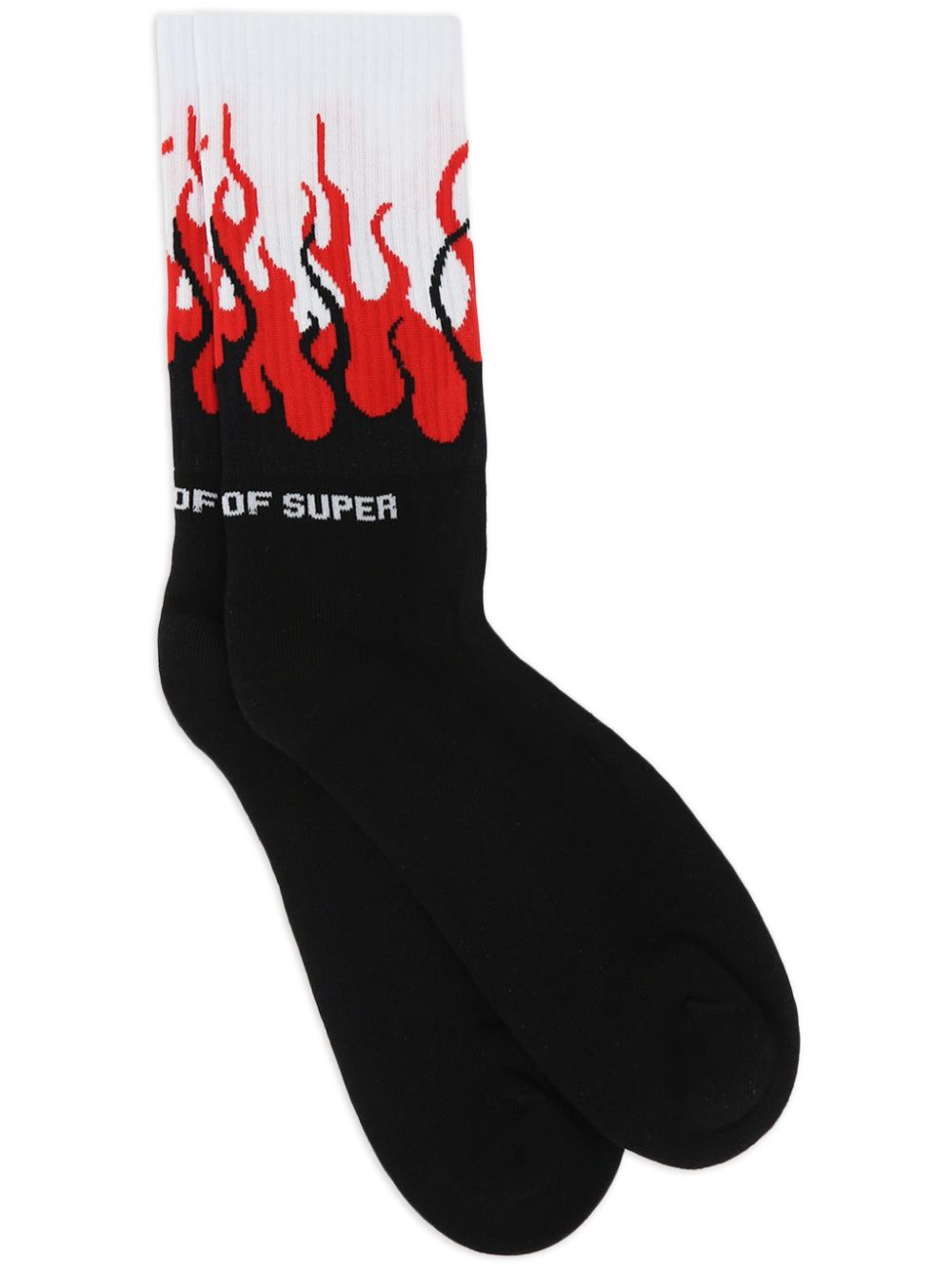 flame-intarsia socks