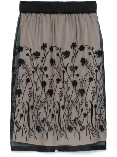 P.A.R.O.S.H. falda midi con bordado floral