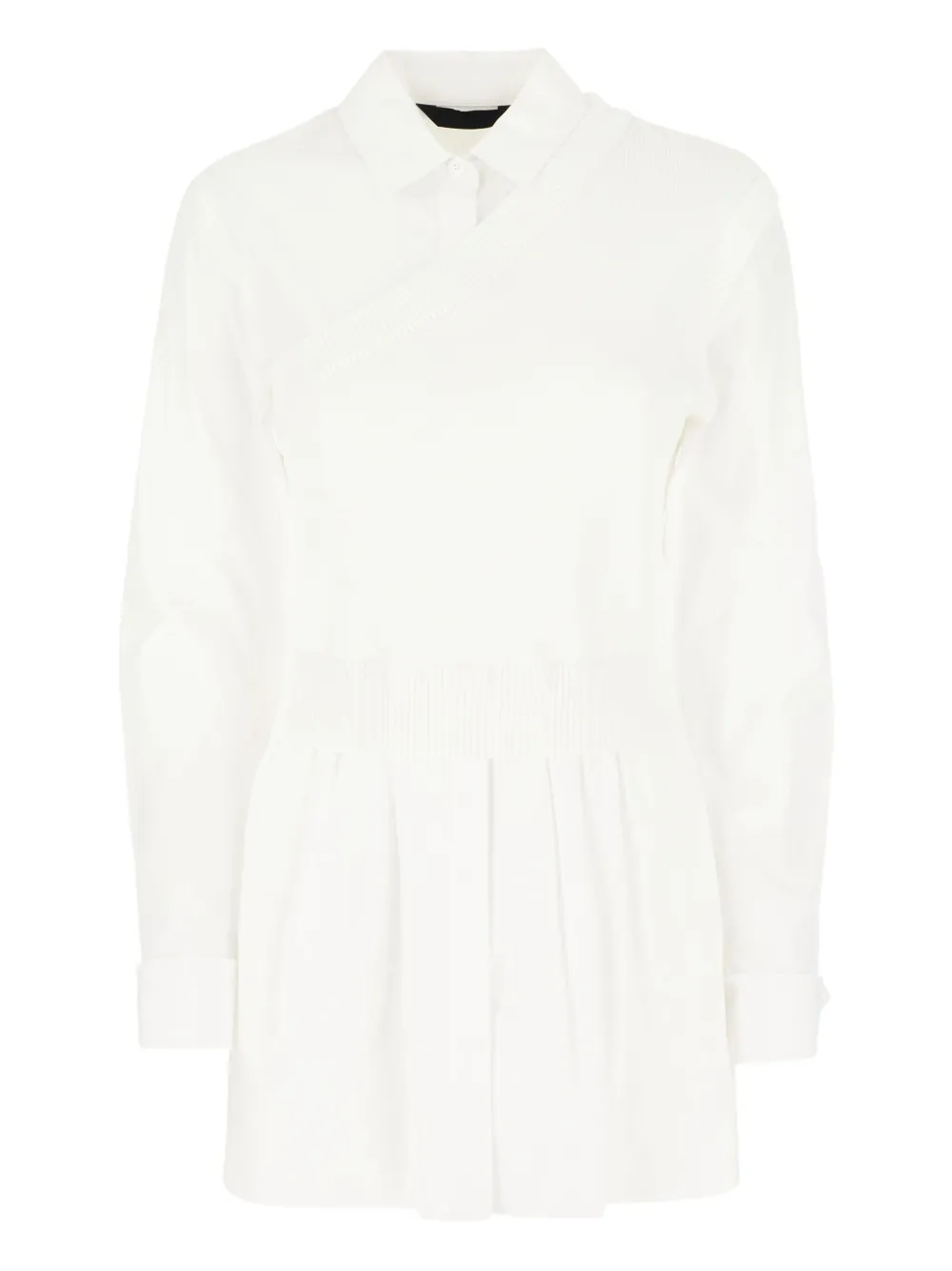asymmetric-pleated shirt