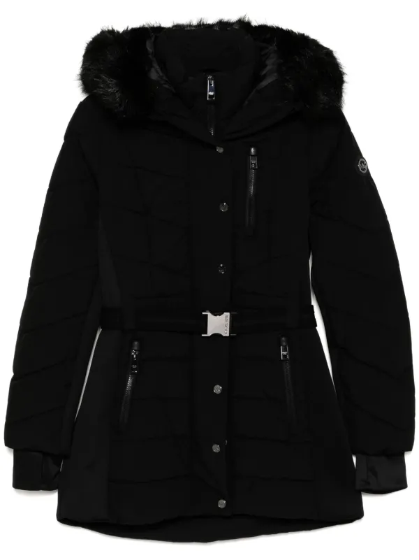 Michael Michael Kors Belted Chevron Jacket Black FARFETCH ZA