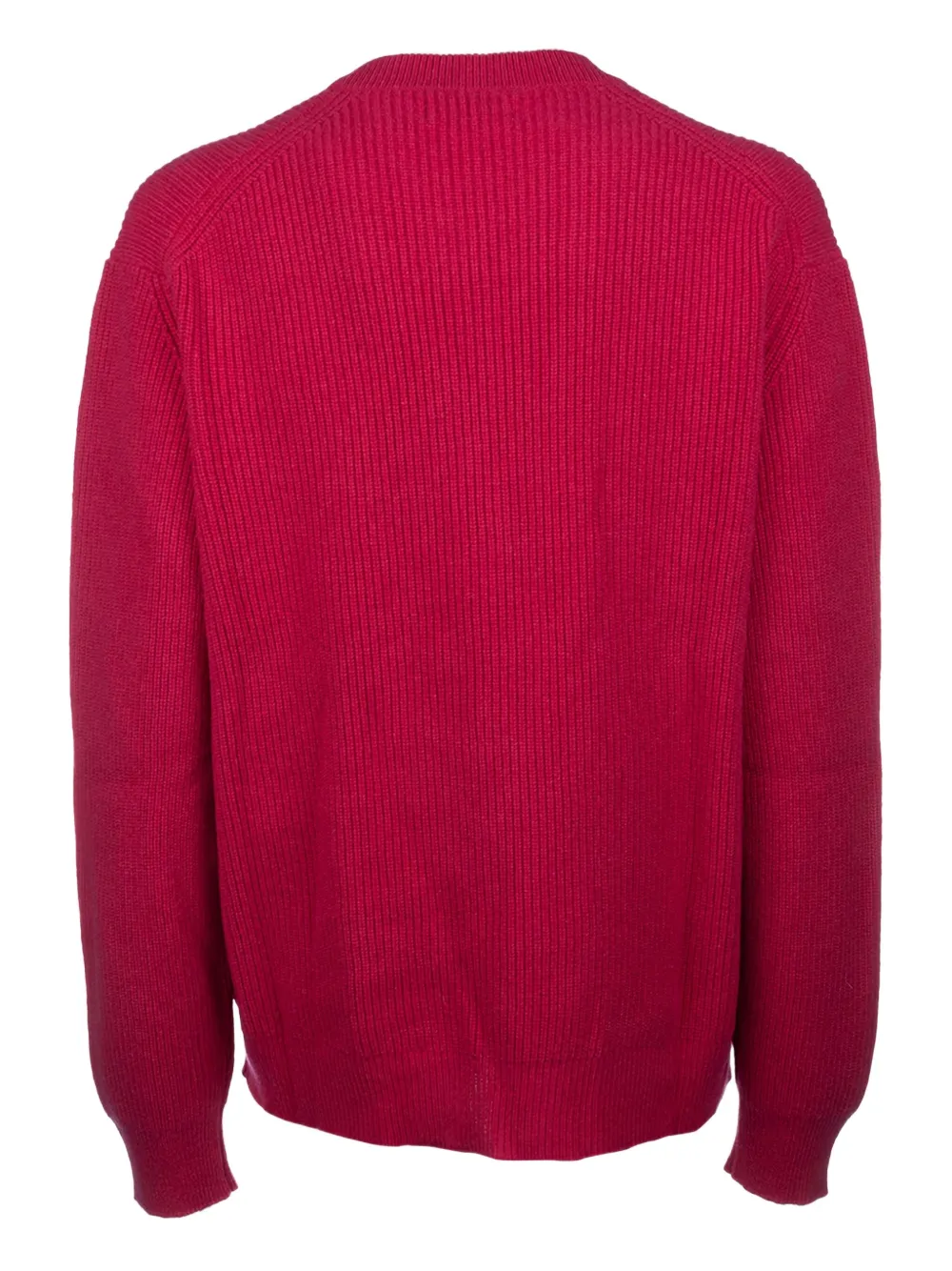 Laneus Geribbelde sweater met ronde hals - Rood