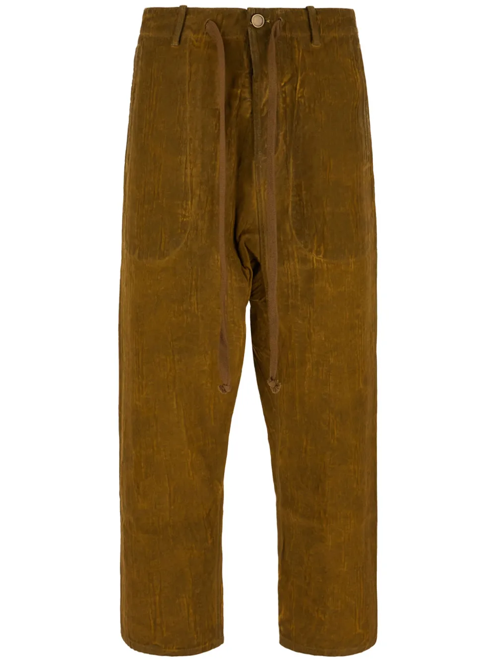 Uma Wang leather straight trousers - Brown