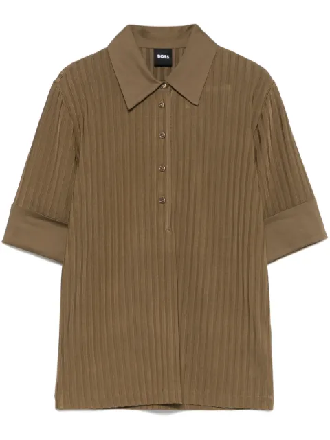 BOSS playera tipo polo tejida de canalé