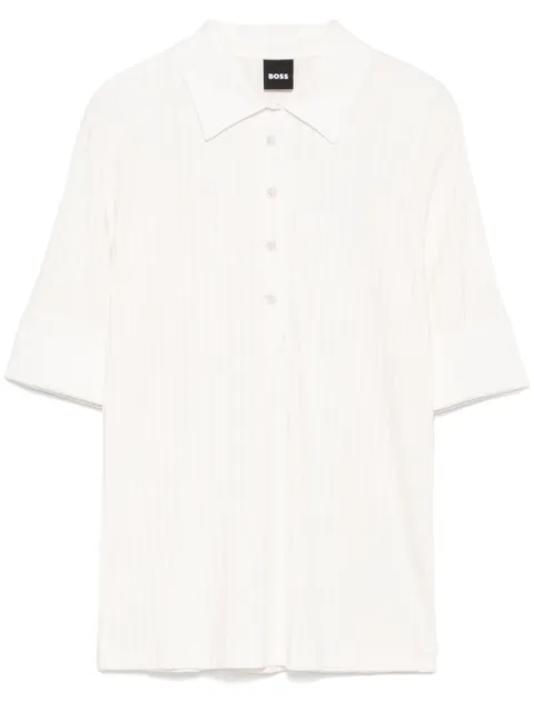 BOSS ribbed polo top
