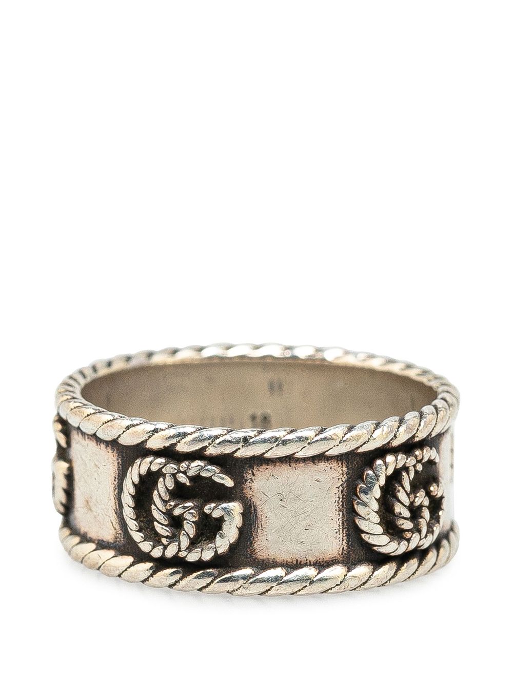 Gucci Pre-Owned 21st Century Sterling Silver GG Marmont Torchon costume ring - Zilver