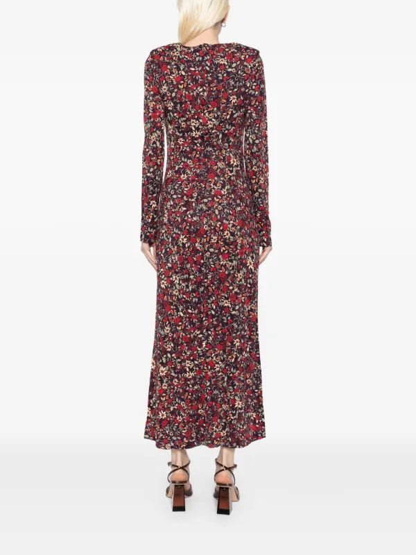FARM Rio Long Sleeve Knot Midi Dress | Purple | FARFETCH