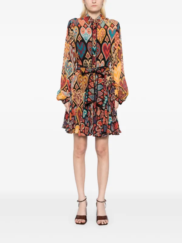 FARM Rio Belted Mini Dress | Black | FARFETCH