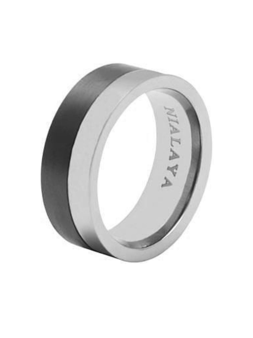 Nialaya Jewelry Tweekleurige ring - Zilver