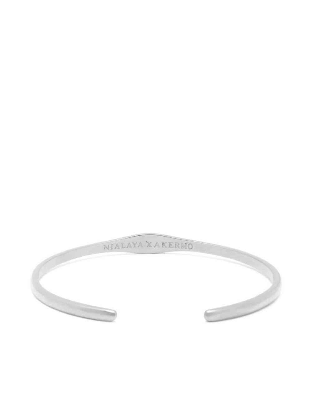 Nialaya Jewelry Armband met gegraveerd logo - Zilver