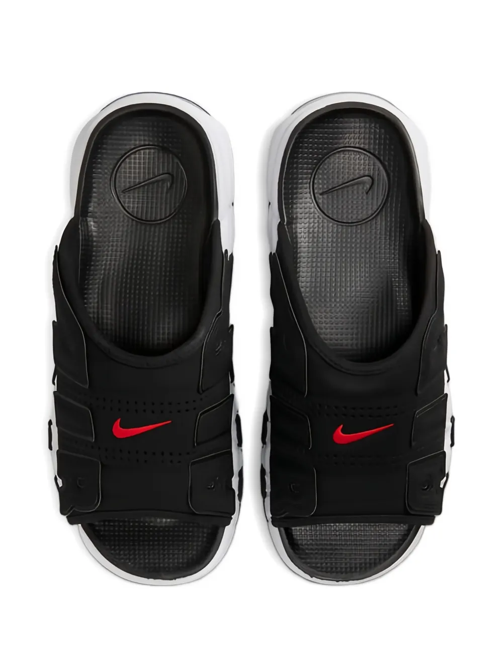 Nike Air More Uptempo "Black White Red" slides