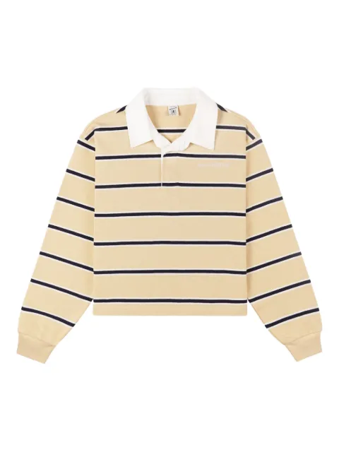 Sporty & Rich Serif logo-embroidered cropped polo shirt 