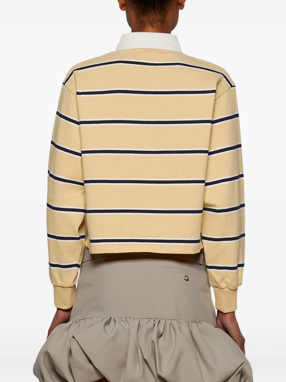 Sporty & Rich Serig cropped poloshirt met geborduurd logo Beige