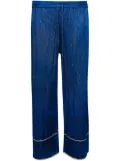 Calle Del Mar wide-leg ribbed trousers - Blue