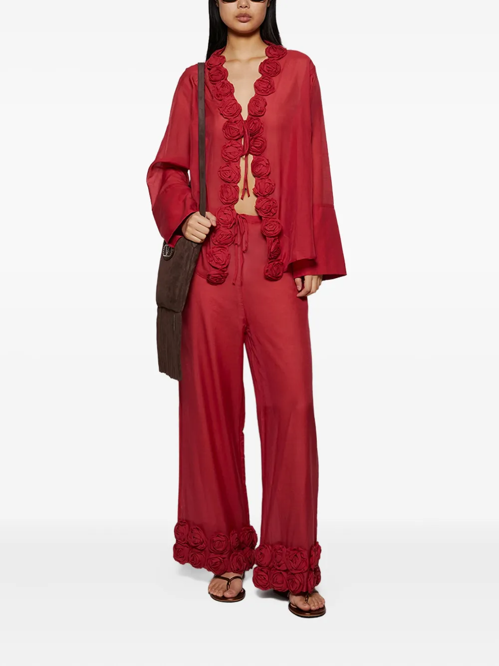 Oséree rose-embellished sheer blouse | Blouses | Image 2