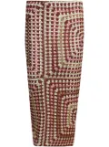 Calle Del Mar Granny Square midi skirt - Brown