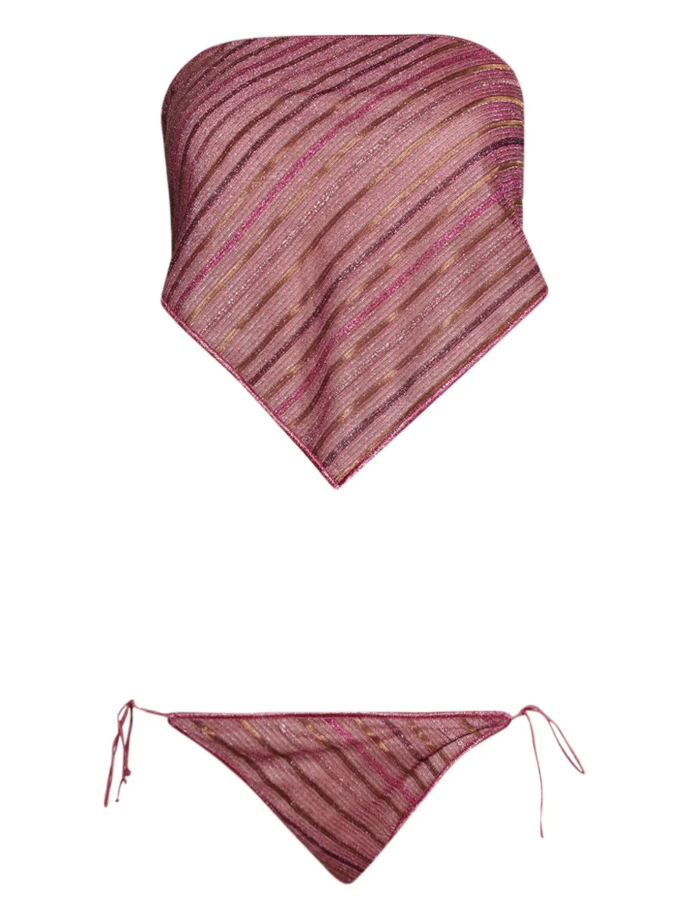 Oséree strapless striped bikini | Pink | Image 1