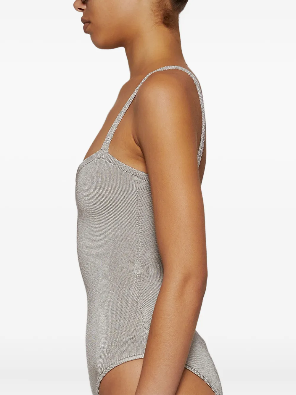 Calle Del Mar ribbed knit bodysuit Grijs